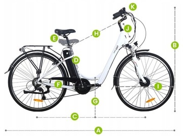 Электрический велосипед ProTour RC820 250 Вт, 10,4 Ач, 80 км, 28 дюймов, мужской/женский, 7 скоростей