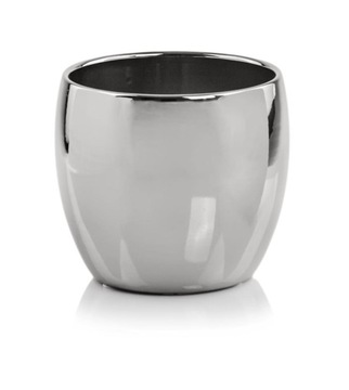 OSŁONKA DONICZKA CERAMICZNA SREBRNA KULA OZDOBA OSŁNKA DO KWIATÓW PREZENT