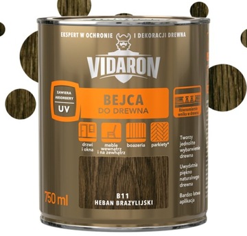 Vidaron bejca do drewna Heban Brazylijski 0,75L