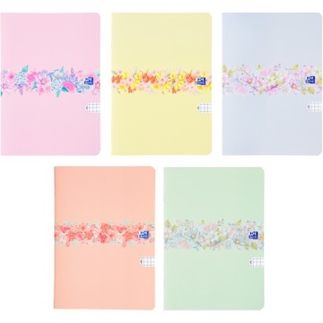 ZESZYT A5 32K KRATKA OXFORD FLOWERS 400181449 - MIX KOLORÓW