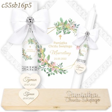 КРЕЩЕННАЯ СВЕЧА + ДЕРЕВЯННАЯ КОРОБКА Именная свеча и крестильная мантия