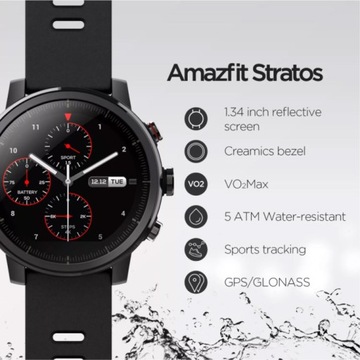 AMAZFIT STRATOS BLACK WAWA SKLEP VAT FAKTURA