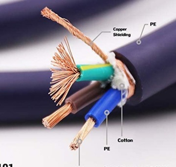 kabel zasilający AC audiocrast 125V 15A 1m