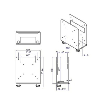 Настенное крепление для экранов Neomounts THINCLIENT-20 макс 7 кг макс VESA 100x10