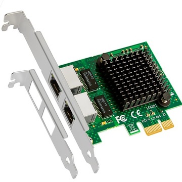 2-портовая сетевая карта Gigabit PCIe Ethernet, порт LAN RJ45 10/100/1000 Мбит/с