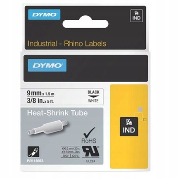 DYMO RHINO Rurka taśma termokurczliwa 9mm biała