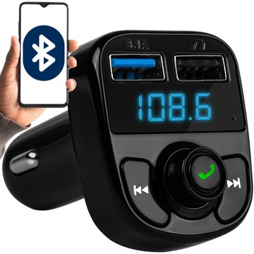 TRANSMITER FM AUDIO BLUETOOTH MP3 SD BT PENDRIVE SZYBKA ŁADOWARKA USB 3.1