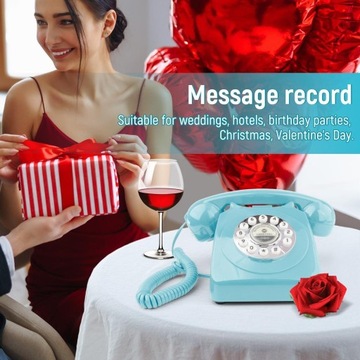 Гостевая книга на свадьбу, проводной телефон в винтажном стиле, синий цвет