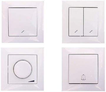 ВЫКЛЮЧАТЕЛЬ СВЕТА WESA ДВОЙНОЙ СВЕЧИ, БЕЛЫЙ