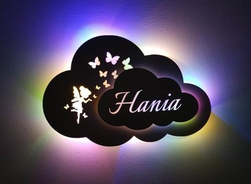 Ночник LED CLOUD - БАБОЧКИ с именем