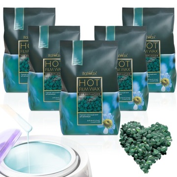 5x WOSK TWARDY DO DEPILACJI do PODGRZEWACZ Azulene