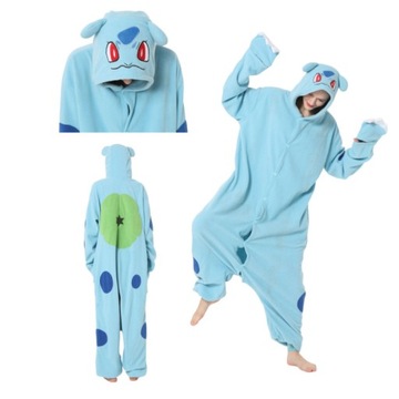 Bulbasaur UNISEX CIEPŁA DRESY KOMBINEZON PIŻAMA ONESIE KOSTIUM