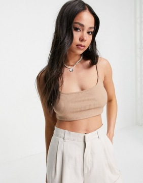 ONLY DAMSKI CROP TOP BEŻOWY KLASYCZNY M 1RNV