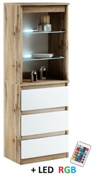 031-066 WITRYNA LED/3s + oświetlenie RGB - WOTAN / BIAŁY