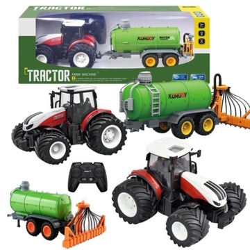 TRAKTOR ZDALNIE STEROWANY Z PRZYCZEPĄ PILOT CIĄGNIK CYSTERNA BECZKOWÓZ RC