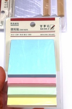 Kartki samoprzylepne STIKY NOTE kolorowe 4 x 80 sztuk