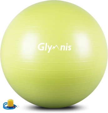 Duża Piłka Do Ćwiczeń Fitness Jogi 75cm Mocna Do 300kg Pompka Glymnis PVC