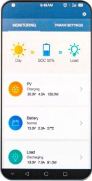 КОНТРОЛЛЕР СОЛНЕЧНОЙ ЗАРЯДКИ MPPT 20A с BLUETOOTH