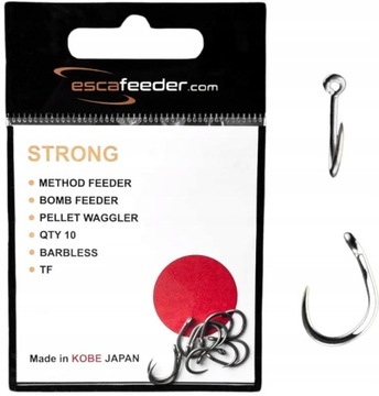 Haczyki bezzadziorowe Esca Feeder STRONG 12 do Method Feeder 10 szt Japan
