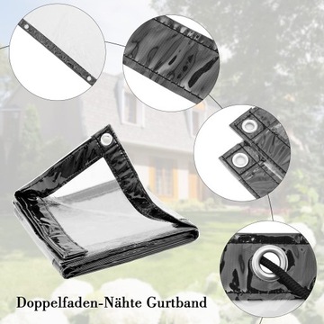 Брезент ПВХ 380/м² с сетками 3х5, прозрачный