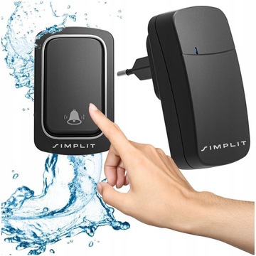 DZWONEK BEZPRZEWODOWY BEZBATERYJNY DO DRZWI WODOODPORNY IP68 DUŻY ZASIĘG