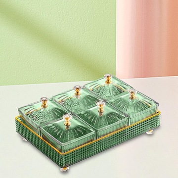 Фруктовая тарелка со съемной крышкой на 6 решеток Candy Green