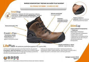 BUTY ROBOCZE BHP BASE BE-STRONG S3 HRO OBUWIE r.43