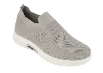 Buty SZARE Slip On Męskie Siatka Rozmiar 46