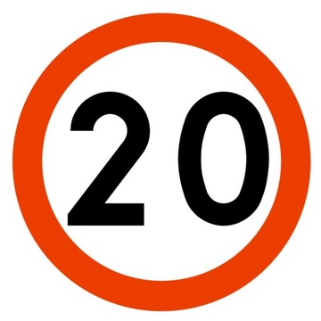 Znak Drogowy B33 ograniczenie prędkości 20 km/h