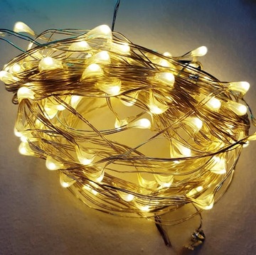 50 СВЕТОДИОДНЫХ МИКРОПРОВОДНЫХ ЛАМП, НА АККУМУЛЯТОРАХ, очень теплые.