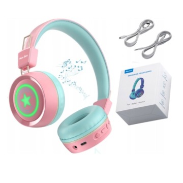 Barevné Sluchátka New Bee Pro Děti Led Bluetooth 32 h Skládací Dárek