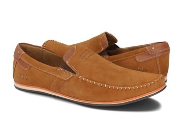 MOKASYNY BUTY MĘSKIE CASUAL SKÓRA 876R CAMEL 44