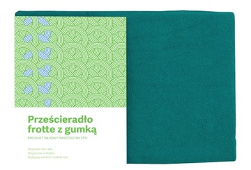 PRZEŚCIERADŁO FROTTE SZMARAGDOWE 160X200 Z GUMKĄ GĘSTE GRUBE BAWEŁNA