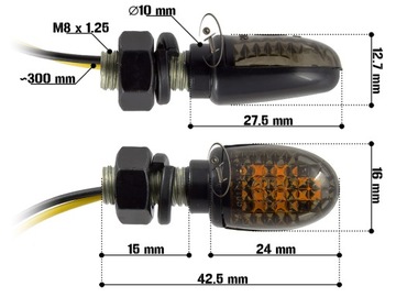 СВЕТОДИОДНЫЕ СИГНАЛИ ПОВОРОТА MINI APPROVAL DARKENED - ДЫМЧАТЫЕ ПАРА ИЗ 2