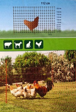Siatka elektryczna dla kur, gęsi, indyków 50m