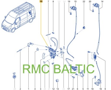 Новый оригинальный замок задней двери Renault Master III IV 906126247R 906123257R