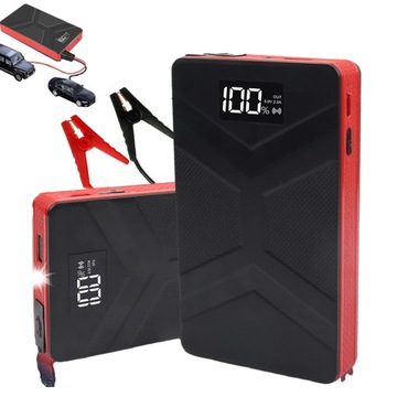 MOCNY BOOSTER JUMP STARTER ROZRUCH POWERBANK DO SAMOCHODU ZESTAW 30000mAh