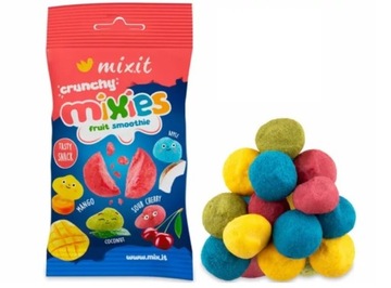 MIXIT CRUNCHY MIXIES CHRUPIĄCE OWOCOWE SMOOTHIE PRZEKĄSKA NATURALNY BARWNIK