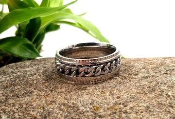 Кольцо с печаткой, обручальное кольцо, нержавеющая сталь, цепочка