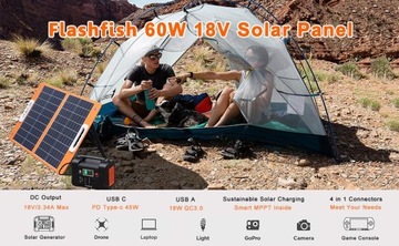 СОЛНЕЧНОЕ ЗАРЯДНОЕ УСТРОЙСТВО СОЛНЕЧНАЯ ПАНЕЛЬ 18В 60ВТ 2xUSB