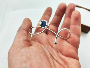 Złota bransoletka białe złoto DIAMENT LAPIS LAZULI pr.750