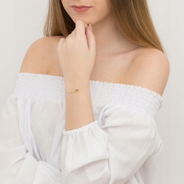 ДЕТСКИЙ ЗОЛОТОЙ БРАСЛЕТ пр. 585 ТАБЛИЧКА Гравировка