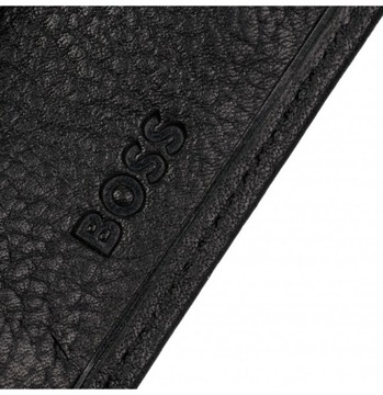 HUGO BOSS męski portfel skórzany BOSS NOWY w pudełku pojemny BLACK