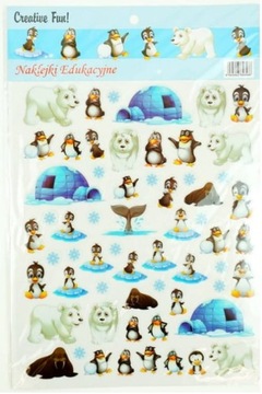 Wypukłe Naklejki ozdoby zimowe 3D puffy pingwin igloo niedżwiedż