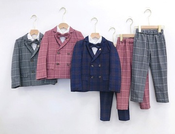 КОМПЛЕКТ ДЛЯ МАЛЬЧИКА, ЭЛЕГАНТНЫЙ торжественный комплект с клетчатым галстуком-бабочкой 140