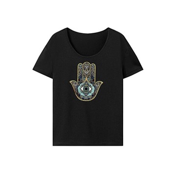 T-shirt damski z okrągłym dekoltem Lekki, modny, klasyczny, miękki, podstawowy Tee Crew M
