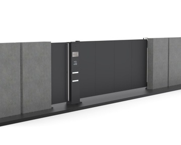 Brama przesuwna furtka OCYNK+KOL cnc 4m aluminium