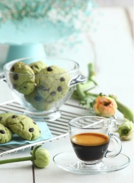 Стеклянные чашки с блюдцем для эспрессо SIA ROMA стакан 95 мл 6 шт.