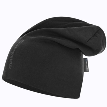 Czapka bawełniana beanie na rower pod kask czarna Malokee