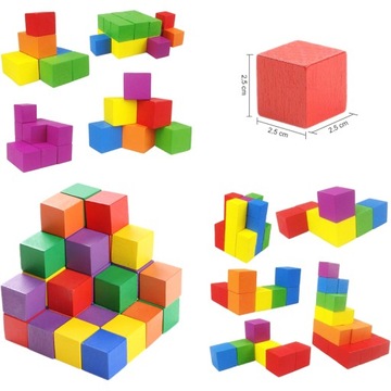 ДЕРЕВЯННЫЙ НАБОР РАЗНОЦВЕТНЫХ КАБИНЕТОВ МОНТЕССОРИ КУБ